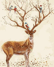 Load image into Gallery viewer, Birds on Deer Antlers Paint by Numbers
