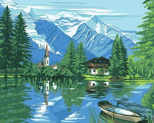 Load image into Gallery viewer, Boat in Lake Paint by Numbers