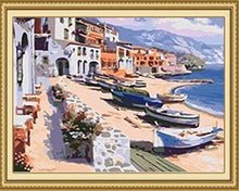 Load image into Gallery viewer, Boats on Sea Coast Paint by Numbers