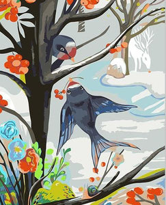Cartoon Birds Paint by Numbers