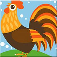 Cartoon Rooster Paint by Numbers