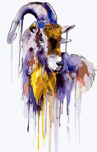Color Splashing Goat Paint by Numbers