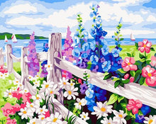 Load image into Gallery viewer, Colorful Floral Fence Paint by Numbers