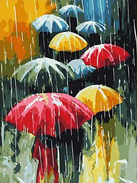 Colorful Umbrellas Paint by Numbers