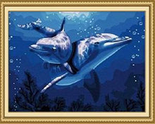 Load image into Gallery viewer, Cute Dolphins Paint by Numbers