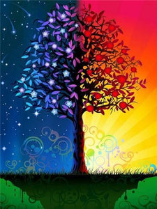 Day & Night Tree Paint by Diamonds