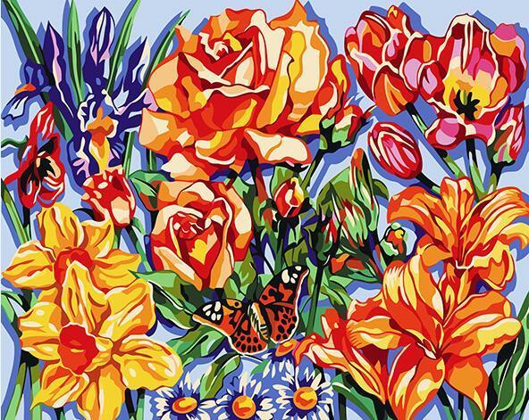 Dazzling Flowers Paint by Numbers