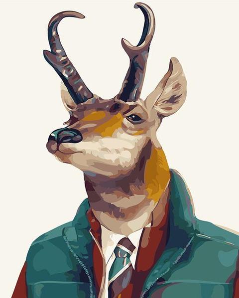 Deer in Suit Paint by Numbers 