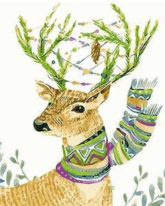 Deer with Scarf Paint by Numbers