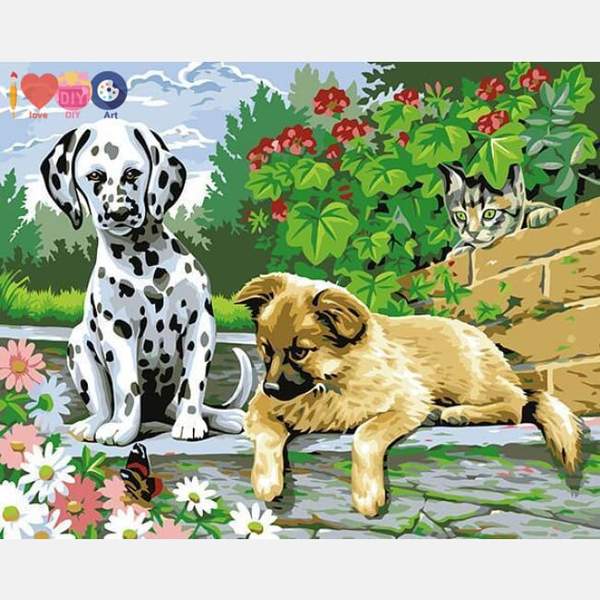 Dogs & Cat Paint by Numbers