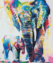 Load image into Gallery viewer, Elephant &amp; Baby Paint by Numbers