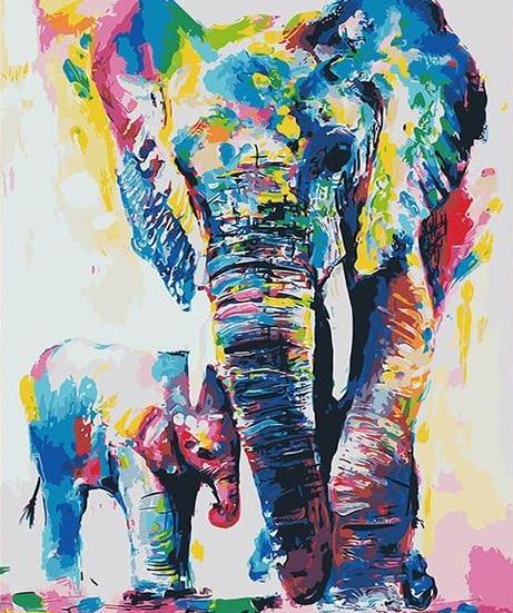 Elephant & Baby Paint by Numbers