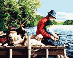 Father & Son Fishing Paint by Numbers