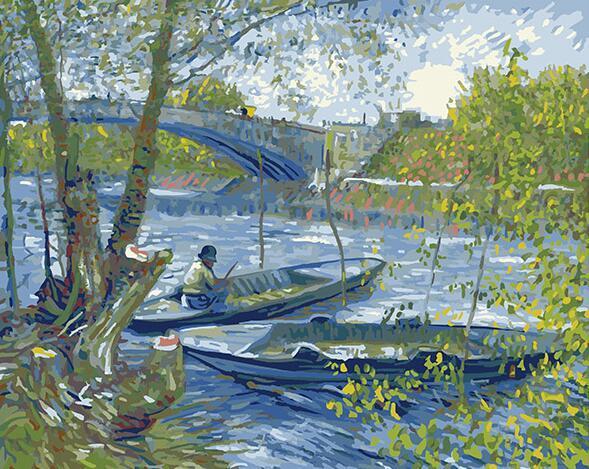 Fishing in Spring Paint by Numbers
