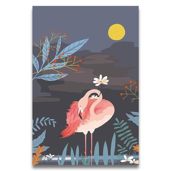 Flamingo at Night Paint by Numbers