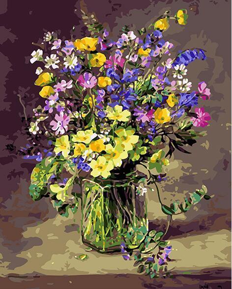 Floral Glass Jar Paint by Numbers