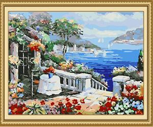 Floral Sea View Paint by Numbers