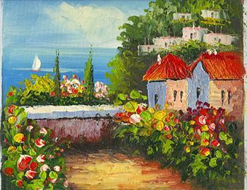 Floral View Houses Paint by Numbers