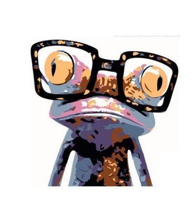 Frog with Glasses Paint by Numbers