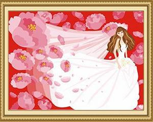 Girl in Wedding Gown Paint by Numbers