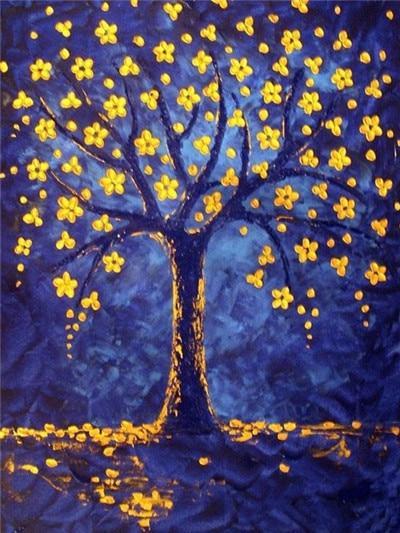 Golden Tree Paint by Diamonds