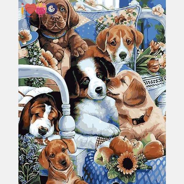 Group of Dogs Paint by Numbers