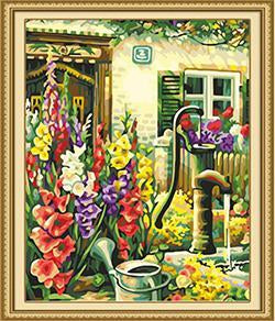 Hand Pump & Flowers Paint by Numbers