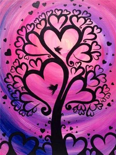 Heart Tree Paint by Diamonds