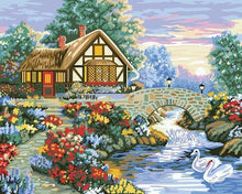 Load image into Gallery viewer, House by the Lake Paint by Numbers