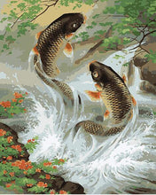 Load image into Gallery viewer, Jumping Fish Paint by Numbers