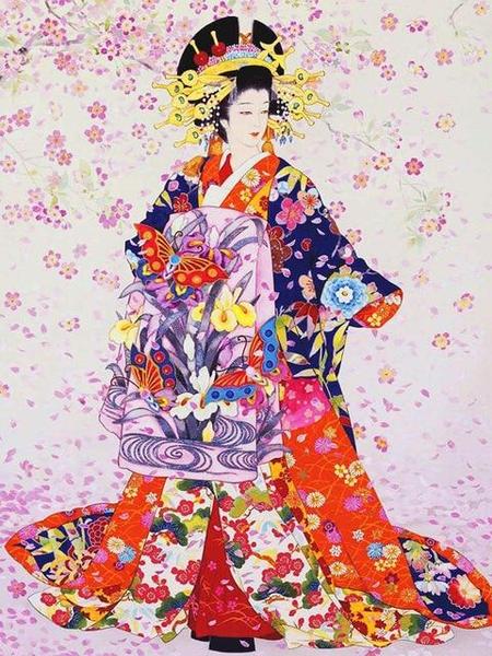 Kimonos Japanese Dress Paint by Diamonds