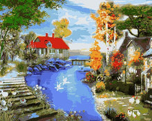 Load image into Gallery viewer, Lake Cottage Paint by Numbers