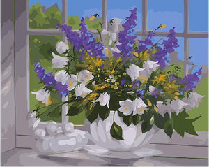 Lavender Vase Paint by Numbers