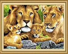 Load image into Gallery viewer, Lion Family Paint by Numbers