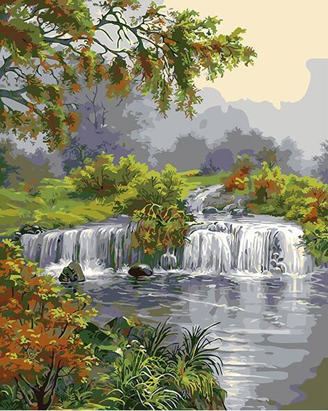 Natural Water Stream Paint by Numbers