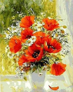 Orange Poppies Paint by Numbers 