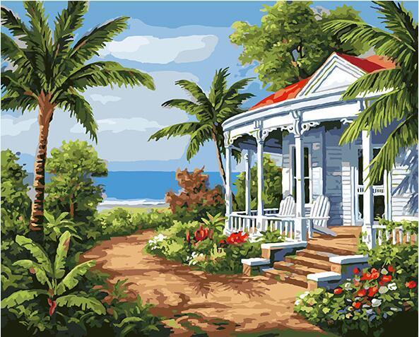 Palm Trees & House Paint by Numbers