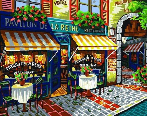 Paris Street Cafe Paint by Numbers