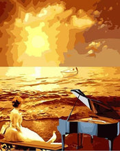 Load image into Gallery viewer, Pianist Girl at Beach Paint by Numbers