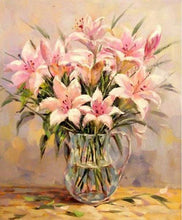 Load image into Gallery viewer, Pink Lilies Paint by Numbers 