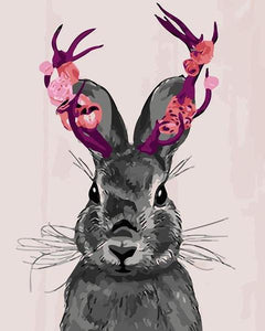 Rabbit with Fantasy Horns Paint by Numbers