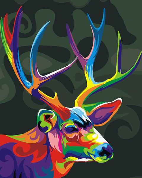 Rainbow Deer Paint by Numbers