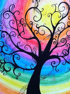 Rainbow Tree Paint by Diamonds