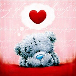 Red Heart & Teddy Paint by Diamonds