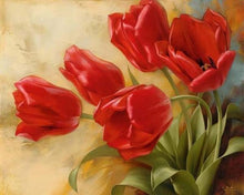 Load image into Gallery viewer, Red Tulips Paint by Numbers