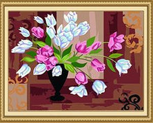 Load image into Gallery viewer, Pink &amp; White Tulips Paint by Numbers