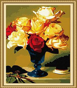 Red & Yellow Roses Paint by Numbers