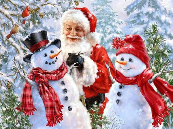Santa & Snow Men Paint by Diamonds