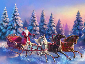 Santa on Christmas Ride Paint by Diamonds