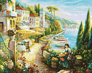 Seaside Town Paint by Numbers